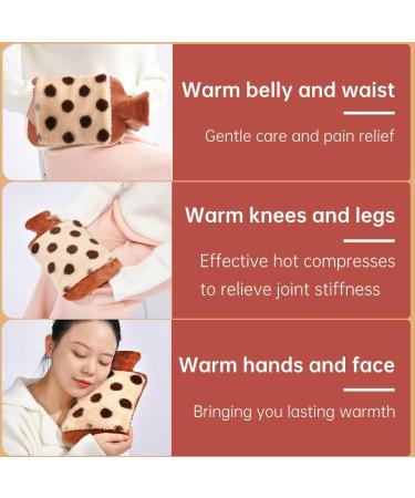 Khaki 1.8L Large Rubber Hot Water Bottle with Cover for Menstrual Cramps & Pain Relief - Hot Water Bottle for Neck, Shoulder, Back, Stomach, Hands & Feet - Buy Online on GoSupps.com