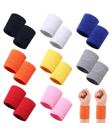 16 pieces of Wristband Sport welding band wrist men and women cotton elastic sports Wrist bands breathable slide -resistant moisturizing bracelet color