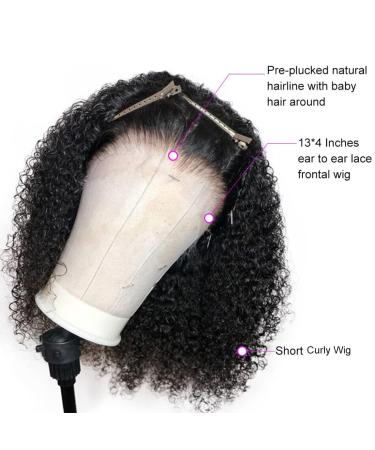 Mongolian Curly Lace Front Wig 13x4 HD Human Hair 180% Density 14inch - Best Selling Deep Kinky Curly Wig for Black Women - Buy Online on GoSupps.com