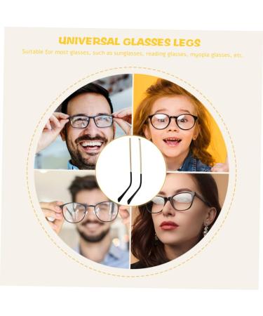 4 Pairs Healeved Glasses Replacement Legs & Repair Set | Thin Padding Screws & Clips for Men & Women - Golden Metal 14x3cm - Durable Eyewear Accessories - Buy Online on GoSupps.com