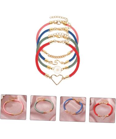 VALICLUD 4pcs Couple Bracelet Party Gifts Birthday Present Handmade Weaving Bracelet Solid Color Bracelet Bracelets Lucky Rope Bracelet Woven Bracelet Friendship Bracelet Hand Jewelry Charm - Buy Online on GoSupps.com