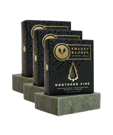 Swanky Badger Natural Soap Bar Northern Pine 3 Pack
