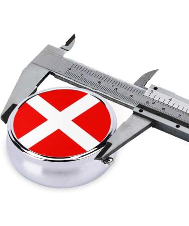 Buy Denmark Danish Flag Portable Metal Pill Box | Mini 3-Compartment Design for Travel | Perfect for Small Pills - Buy Online on GoSupps.com