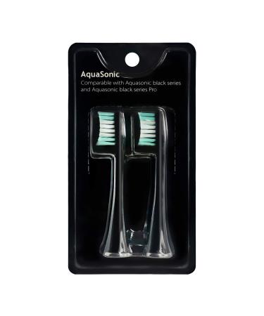 AquaSonic Black Series Replacement Brush Heads 2-Pack - Electric Toothbrush Replacement Brush Heads