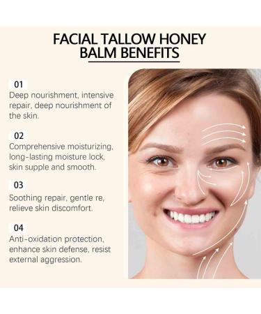 Organic Whipped Beef Tallow & Honey Balm Grass Fed Face Moisturizer 4.23oz | Skin Care & Lip Balm (2pcs) - Nourish Your Skin Naturally - Buy Online on GoSupps.com