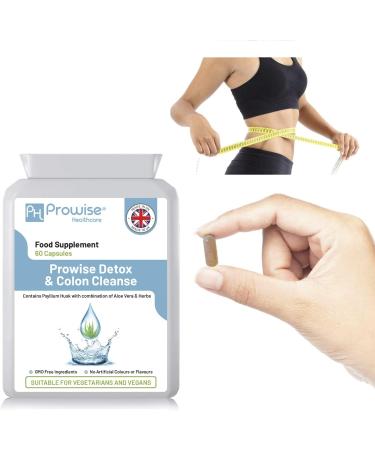 Detox Colon Cleanse 60 Capsules | Natural Ingredients | Vegan & Vegetarian | Psyllium Husk, Aloe Vera, Nettle Extract | Made in UK by Prowise Healthcare - Buy Online on GoSupps.com