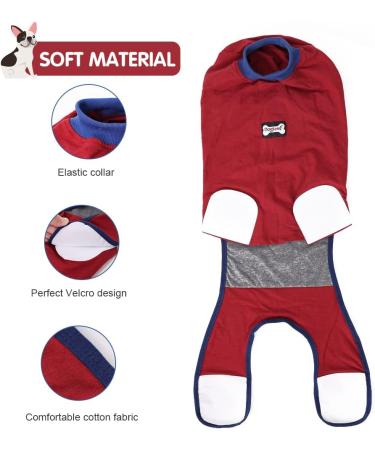 Vanansa Dog Post Surgery Suit - Recovery Onesie for Large Medium Dogs - Red XL - Buy Online on GoSupps.com