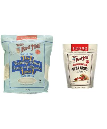 BOB'S RED MILL 1 to 1 Gluten Free Flour 1.814 kg & Gluten Free Pizza Crust Mix 454 Grams