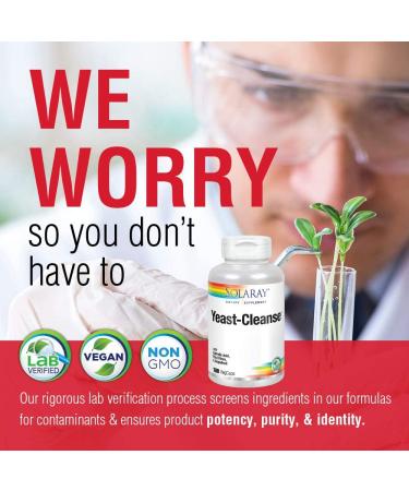 Solaray Yeast-Cleanse 180 VegCaps | Natural Yeast Support & Detox - Buy Online on GoSupps.com