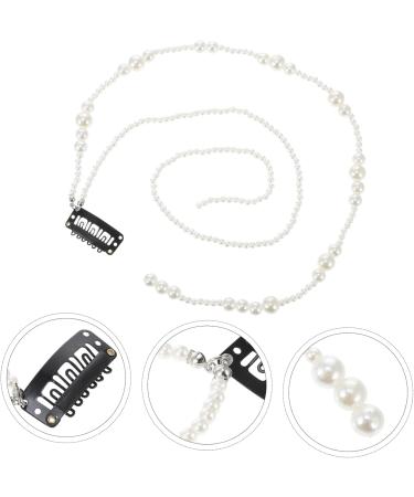 minkissy Pearl Chain Hair Clip Hair Pearls Bridal Hair Pieces Head Piece for Wedding Bride Hair Jewelry Hair Extension Chains Hair Ties for Girls Hair Extension Tassel Hair Extension Clip - Buy Online on GoSupps.com