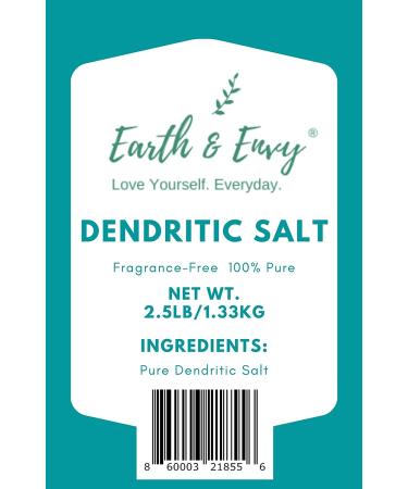 DENDRITIC Salt 2.5lb - Premium Fine Grain for Salt Scrubs, Exfoliation, Milk Baths & More | Earth & Envy - Buy Online on GoSupps.com