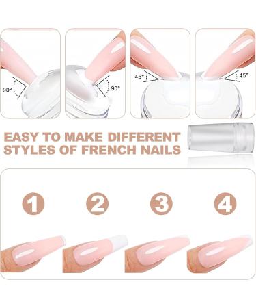 French Manicure Kit French Manicure Gel Polish Kit White Nail Polish French Tip French Manicure Gel Set with Nail Stamping Kit Soak Off UV/LED French Manicure Gift Set for Women Girl (Pink+Nude) - Buy Online on GoSupps.com
