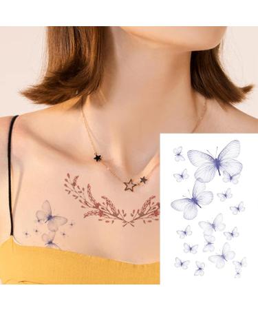 Waterproof Flower Floral Butterfly Temporary Tattoo Stickers for Women - 50 Sheets - Buy Online on GoSupps.com