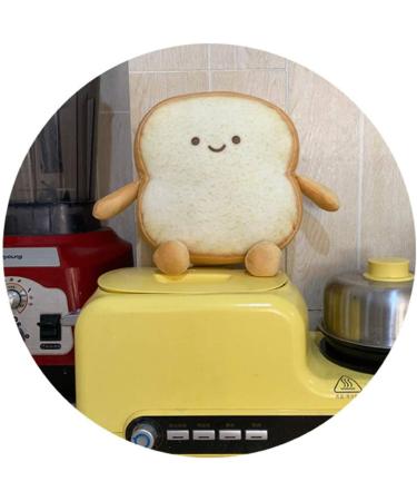 Sliced Bread Plush Pillow - Soft Toast Bread Sofa Cushion Toy - 7In Happy Expression - Gift for Kids & Adults - Buy Online on GoSupps.com