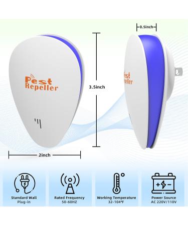 Ultrasonic Pest Repeller - Electronic Plug-in Repellent for Mosquitoes, Mice, Fleas, Spiders, Ants, Roaches - Safe for Humans & Pets - 6 Pack - Buy Online on GoSupps.com