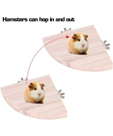2 Pieces Wooden Fan Shape Bird Cage Perches - Platform Toy for Hamsters & Parrots - International Shipping Available - Buy Online on GoSupps.com