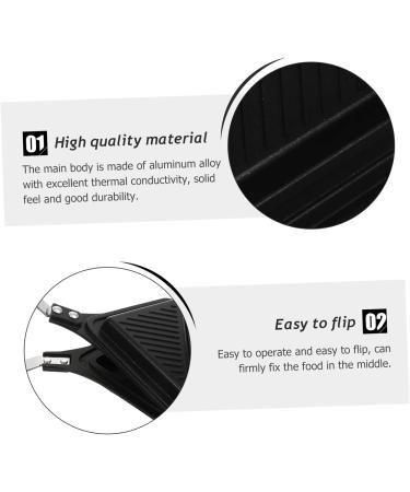 HOMSFOU 2 Pcs Sandwich Pan Sandwich Toaster Press Pan Sandwich Press Pan Sandwich Maker Pan Sandwich Grill Pan Sandwich Mould Frying Pan Egg Plate Aluminum Alloy Clamshell Waffles 35X18X4CMx2pcs Blackx2pcs - Buy Online on GoSupps.com