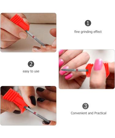 Nail Drill Bits Tungsten Steel Manicure Drill Bit Electric Pedicure Manicure Grinding Nail Art Tools for Manicure Pedicure Home Salon Red - Buy Online on GoSupps.com