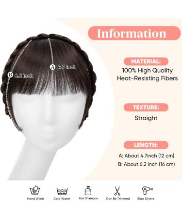 Clip in Fringe Synthetic Headband Bangs Extension Fake Hair Blunt Fringe with Long Sides for Women Natural False Black Brown Blonde Bang Bangs Hair Clip(27B-613) - Buy Online on GoSupps.com