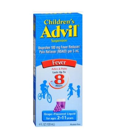 Advil Children's Oral Suspension Flavored oz. Grape 4 Fl Oz (Pack of 1)