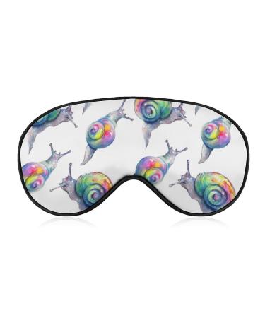 Rainbow Crystal Snails Sleep Mask Eye Cover for Sleeping Blindfold with Adjustable Strap Blocks Light Night Travel Nap for Men Women