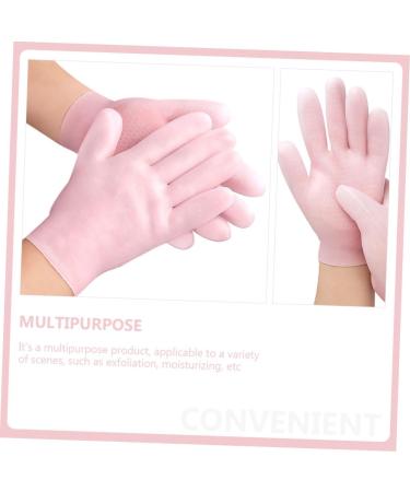 Ipetboom 1pair Moisturizing Gloves Silicone Socks Aging Hands Gloves Gel Gloves Dry Hand Grooming Gloves Dead Skin Moisturizing Repairing Gloves Sebs Pink Girl Women's Headgear 21.5x13cm - Buy Online on GoSupps.com