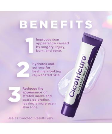 CICATRICURE Scar Gel - Reduces Appearance of Old & New Scars, Stretch Marks, Surgery Injuries, Burns, Acne - 1oz (Pack of 2) - Buy Online on GoSupps.com