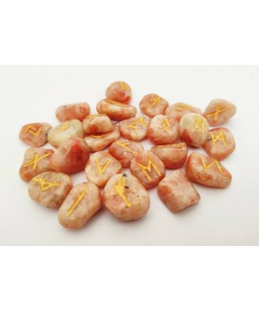 Sharvgun Sunstone Rune Set 25 pi ces avec tableau en bois MDF runique grav lettrage symbolique pa en velours noir/rouge pochette incluse bo te-cadeau
