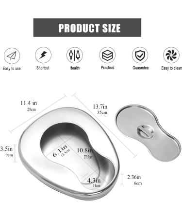 Bedpans with Lid Spill Proof Stainless Steel Bed Pans for Bed Bound Patient Bed Pans for Elderly Females and Male Easy to Wash to Elderly Patient - Buy Online on GoSupps.com