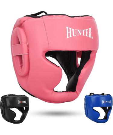HUNTER Professional Boxing MMA Training Headgear | Pink Headguard for Kickboxing, Muay Thai, Grappling, Karate, Taekwondo - S/M Size - Buy Online on GoSupps.com
