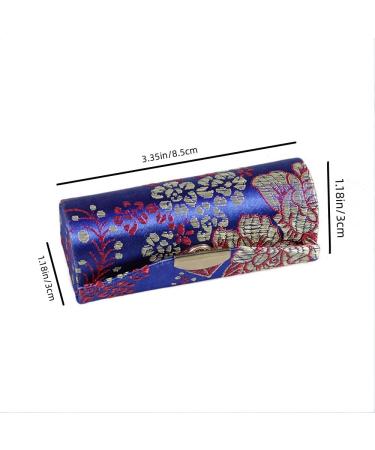 WiiAiloo Classic Woven Satin Lipstick Case Organizer with Mirror - 3 Pcs Random Colors | Retro Floral Lipstick Holder for Women and Girls - Buy Online on GoSupps.com