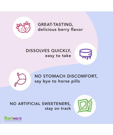 BariMelts Calcium Citrate 120 Fast Melting Tablets - Natural Berry Flavor | Dissolvable Bariatric Vitamins - Buy Online on GoSupps.com