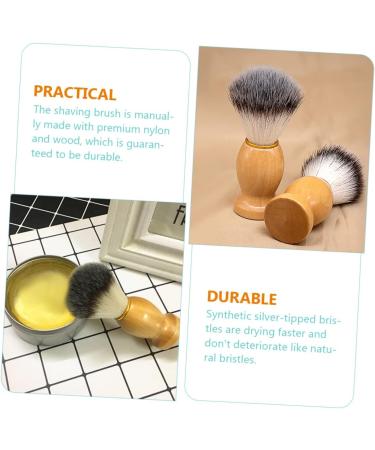 Fomiyes Cream-Colored Handmade Soap Brush - 2 Pieces | Vegan Men's Shaving & Travel Care - Buy Online on GoSupps.com