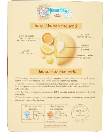  Italian Gourmet E.R. Mulino Bianco CuorCake Pack of 6 Lemon Cream-Filled Snacks with Italian Lemons Palm Oil Free 6 CuorCake + Italian Gourmet Polpa 400g - Buy Online on GoSupps.com