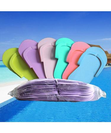 Pedicure Flip Flops 12 Pairs - Disposable Non Slip Foam Slippers for Salon Nail Spa - Buy Online on GoSupps.com