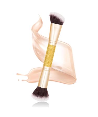 Foundation Makeup Brush Double Ended Makeup Contour Brushes for Blending Liquid Powder Concealer Primer Bronzer Cream Cosmetics Blush Buffering Blending Highlight Contouring