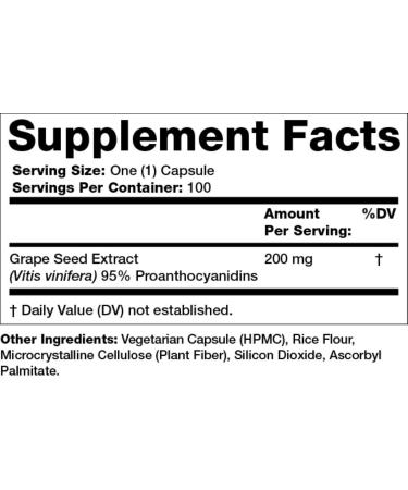 Olympian Labs Grape Seed Extract 200mg - Vegan Heart & Immune Support, Antioxidant Boost - 200 Servings - Buy Online on GoSupps.com