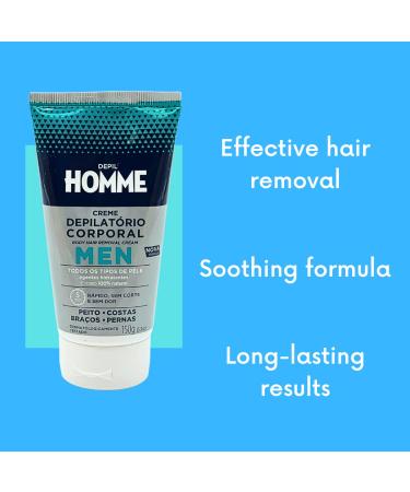 Depil Bella HOMME Hair Removal Cream for Men - Soothing Aloe Vera & Shea Butter | Easy to Use | 150g | Brazilian Quality - Buy Online on GoSupps.com