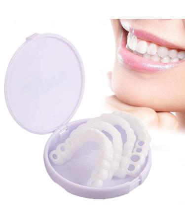 2 pairs perfect smile teeth veneers at the top and bottom fake cosmetic teeth immediately veneer provisional dentures immediate prostheses instant-comfort fit flex teeth whitening kit