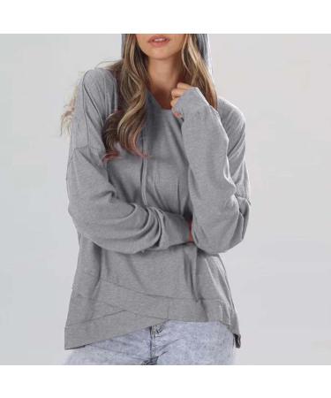 Creoqiji Women's Breasteeding Sweater - Casual Long-Sleeve Hoodie Light Gray Top Perfect for Nursing and Everyday Wear - Buy Online on GoSupps.com