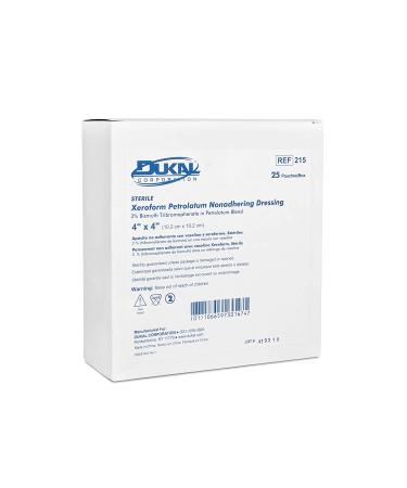 Dukal 215 Alba Xeroform Petrolatum Gauze 4 x 4 Inch, Sterile - Pack of 25 - Buy Online on GoSupps.com