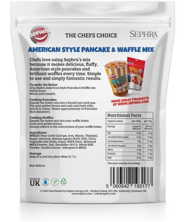 Sephra Luxury Waffle and Pancake Mix 375g Bag - Just Add Water, Perfect for American, Bubble, Belgian, and Stick Waffles - 1 Pack - Buy Online on GoSupps.com