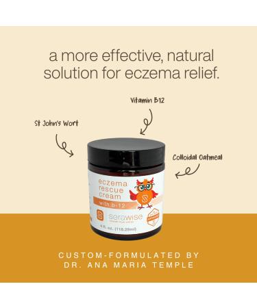Serawise Eczema Rescue Cream by Dr. Ana Maria Temple | Featuring Colloidal Oatmeal, Vitamin B12 & St. John s Wort | Safe for All Ages | Fragrance Free | 4 oz - Buy Online on GoSupps.com