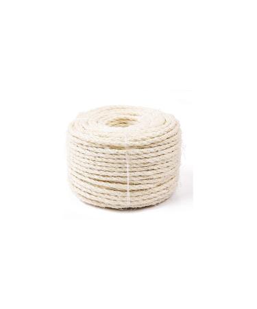 Yangbaga Cat Natural Sisal Rope for Scratching Post Tree Replacement, Hemp Rope for Repairing, Recovering or DIY Scratcher, 6mm Diameter, Come with a Sisal Ball 33FT