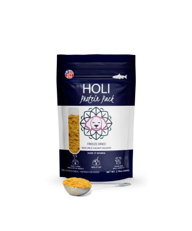HOLI Single Ingredient Dog Food Protein Pack Topper - Made in USA Only  Human-Grade Freeze Dried Dog Food Mix in Topping  Grain Free,Gluten Free, Soy Free  100% All Natural Wild-Caught Salmon Small