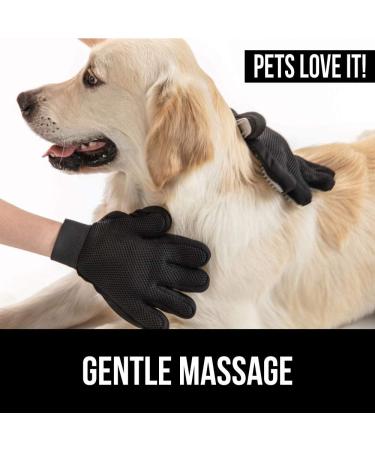 Gorilla Grip Pet Grooming Gloves - Deshedding Brush for Dogs and Cats - Reduce Shedding with Gentle Massage - Five Finger Design with Soft Silicone Tips - Remove Long or Short Hair - Blue - Buy Online on GoSupps.com