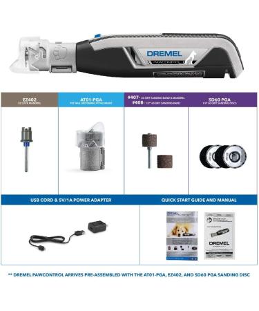Dremel PawControl 7760-PGK Dog Nail Grinder & Trimmer - Cordless & Rechargeable Grooming Kit for Dogs, Cats, Small Animals - Safe & Humane Pet Care Tool - Buy Online on GoSupps.com