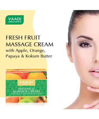 Buy Vaadi Herbals Fresh Fruit Massage Cream - Apple Papaya & Kokum Butter (Pack of 2) | Nourishing 5.3 oz | International Shipping Available - Buy Online on GoSupps.com