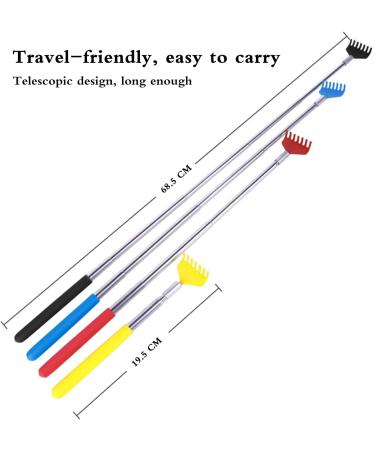 UNOOE Metal Back Scratcher Set - 4 PCS Extendable up to 27 inches for Itch Relief, Portable with Carry Bag - Perfect for Men and Women at Home, Office, and Travel - Buy Online on GoSupps.com