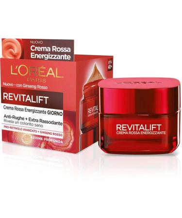 L'Oréal Paris - Revitalift Anti-Wrinkle Energy Day Cream for Face, Extra Firming Formula Enriched with Red Ginseng and Advanced Pro-Retinol 50 ml